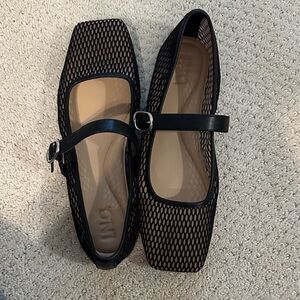 Born Black Mesh Mary Jane Flats